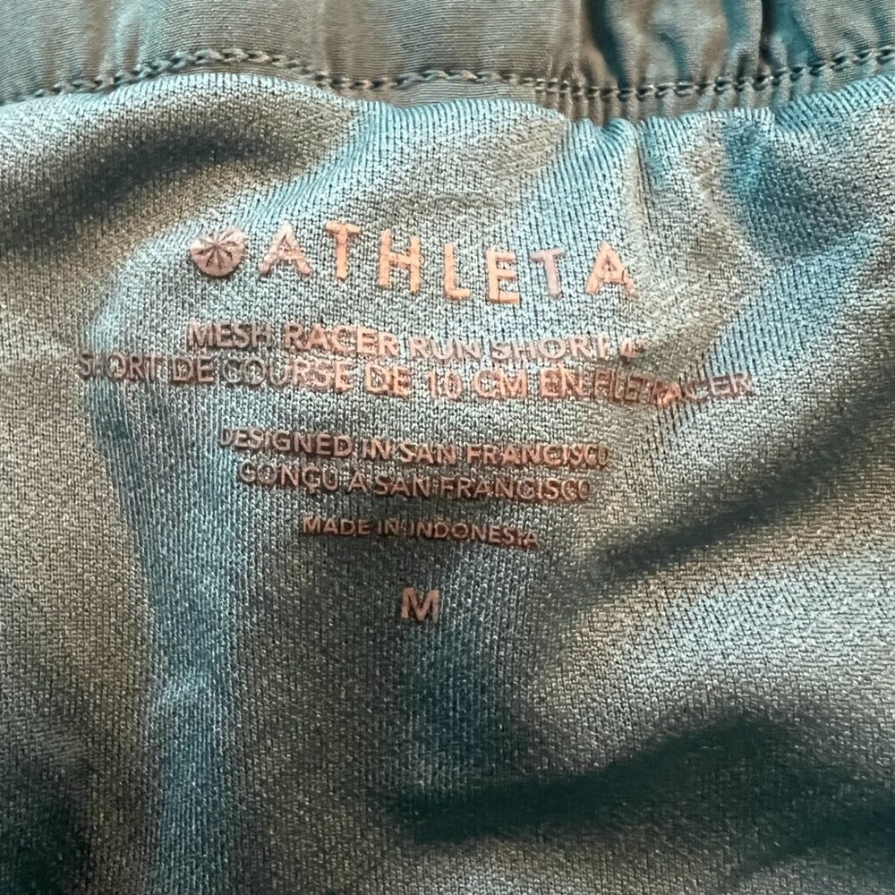 Athleta~Women~Mesh Racer Shorts~Aqua~Medium - Picture 5 of 7
